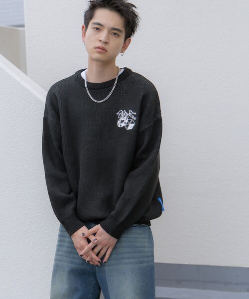 「SEQUENZ」 長袖ニット MEDIUM グレー メンズ_画像5