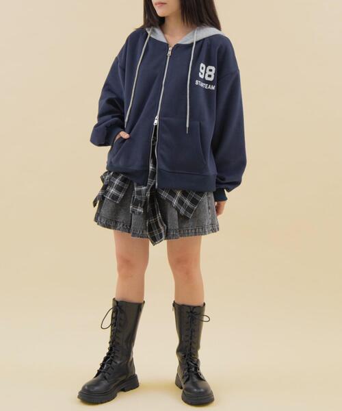 WOND パーカー WOND/「26年春夏新作」バイカラーナンバリングジップ 
