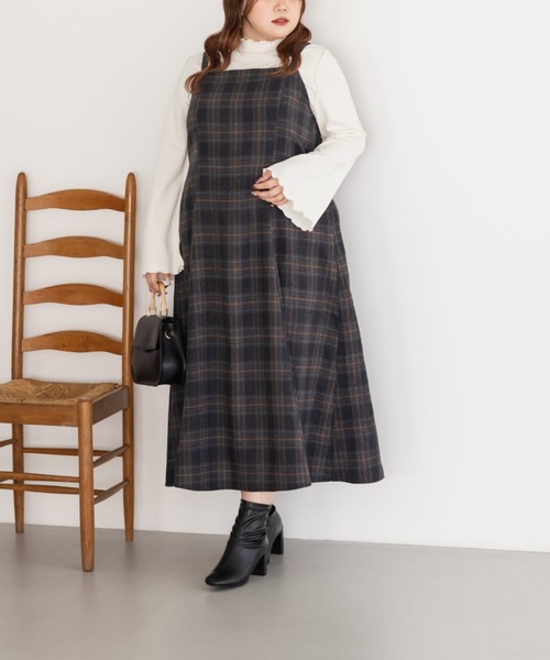 「CLETTE」 キャミソールワンピース 3L チャコールグレー レディース_画像3