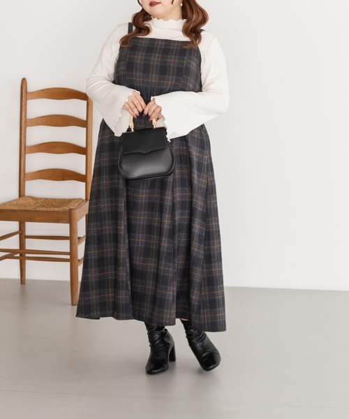 「CLETTE」 キャミソールワンピース 3L チャコールグレー レディース_画像4