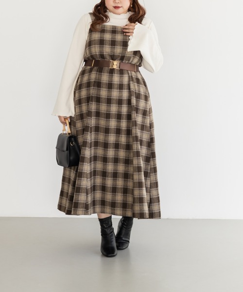 「CLETTE」 キャミソールワンピース 3L チャコールグレー レディース_画像7