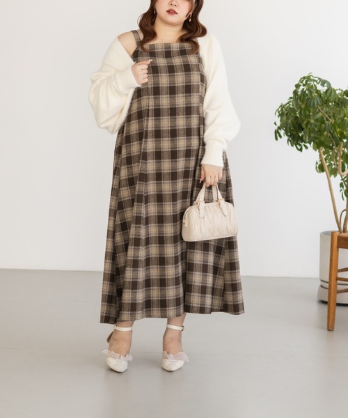 「CLETTE」 キャミソールワンピース 3L チャコールグレー レディース_画像8