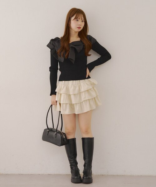 「continuer de NICE CLAUP」 長袖ニット FREE アイボリー レディース_画像3