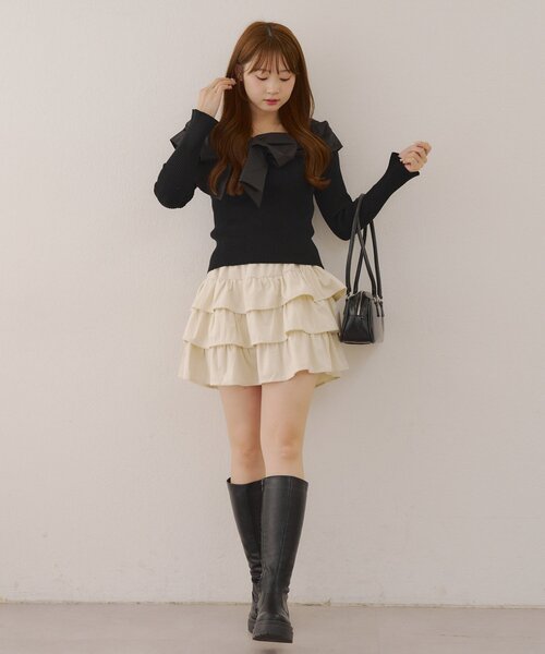 「continuer de NICE CLAUP」 長袖ニット FREE アイボリー レディース_画像6