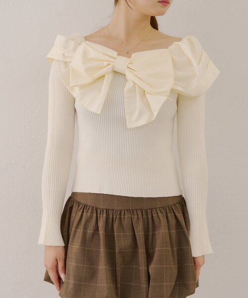 「continuer de NICE CLAUP」 長袖ニット FREE アイボリー レディース_画像7