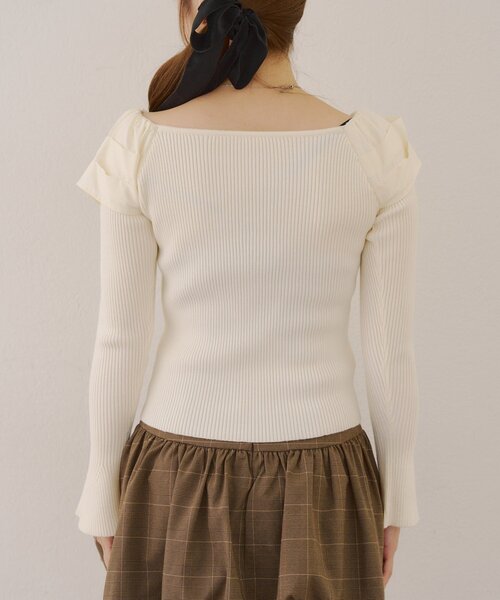 「continuer de NICE CLAUP」 長袖ニット FREE アイボリー レディース_画像9