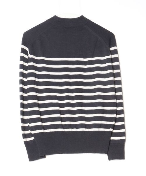 ジョンスメドレー JOHN SMEDLEY 長袖ニット ネイビー イタリア製 JOHN SMEDLEY（ジョンスメドレー） ボーダー柄長袖ニット - ネイビー