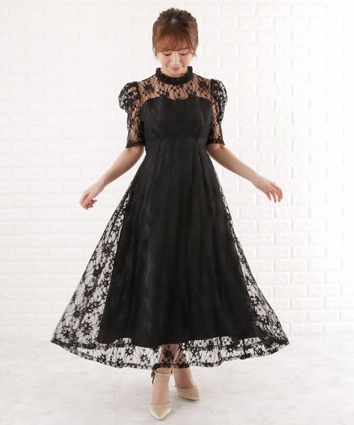 「Lace Ladies」 半袖ワンピース S ブルー レディース_画像6