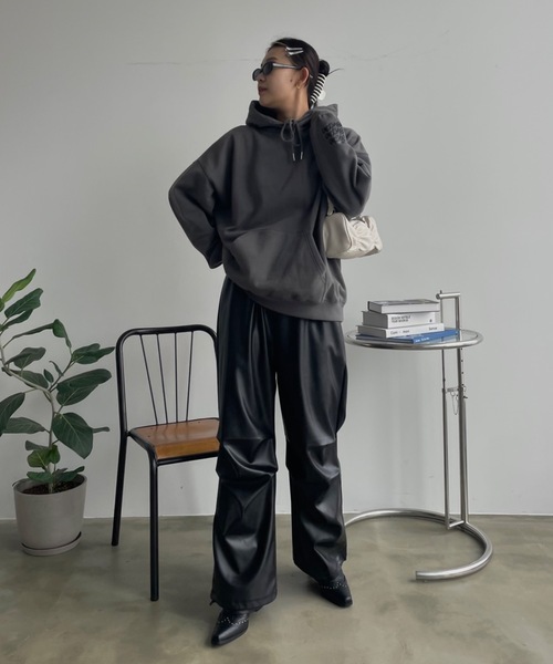 「SHAGGIE」 プルオーバーパーカー LARGE グレー レディース_画像9