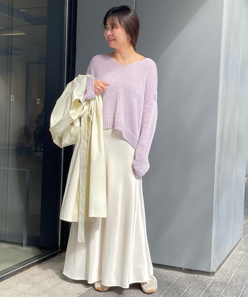 新品タグ付　スローブイエナ　SLOBE IENA グロッシーサテンフレアスカート WEB限定カラー有り/追加》グロッシーサテンフレアスカート | スローブ
