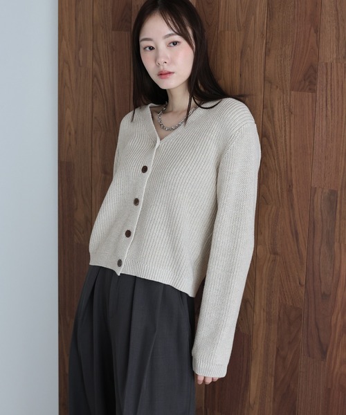 「J by blue」 ニットカーディガン MEDIUM グレー レディース_画像8