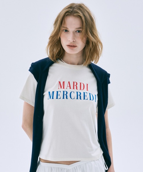 Mardi Mercredi（マルディメクルディ） tシャツ SLIM TSHIRT LA TYPO