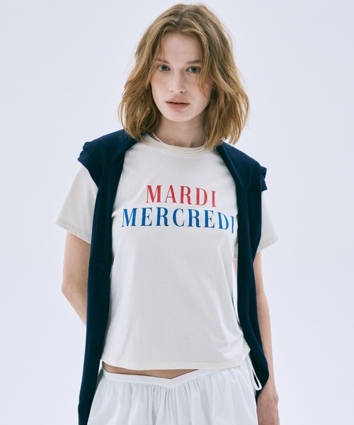 Mardi Mercredi（マルディメクルディ） tシャツ SLIM TSHIRT LA TYPO
