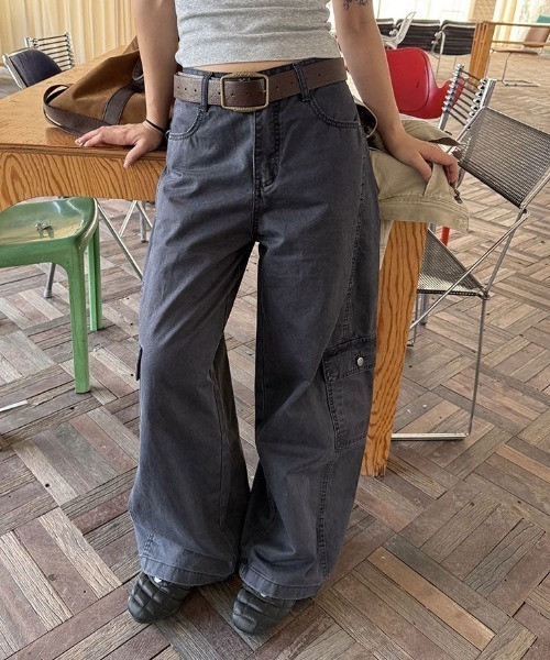 Lis ardent ワイドパンツ カーゴパンツ ユニセックス ワイドシルエット
