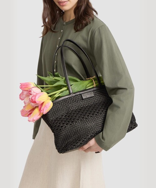agnes b.（アニエスベー） トートバッグ ラムレザー 編み込み バッグ