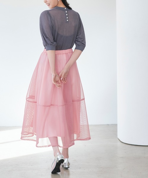 「RUIRUE BOUTIQUE」 フレアスカート L ネイビー レディース_画像2