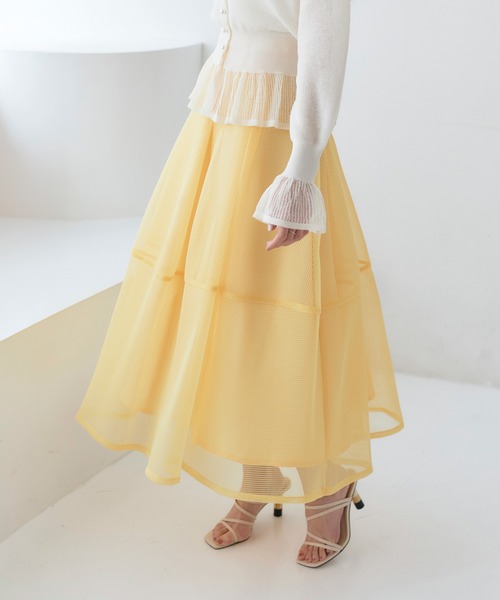 「RUIRUE BOUTIQUE」 フレアスカート L ネイビー レディース_画像3