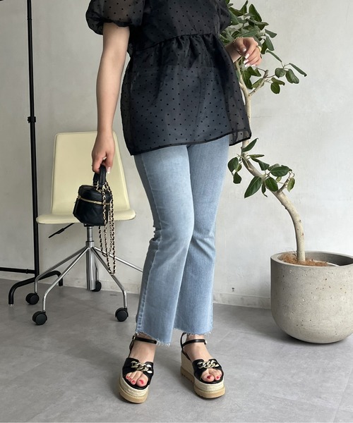 「prose verse」 デニムパンツ SMALL サックスブルー レディース_画像6