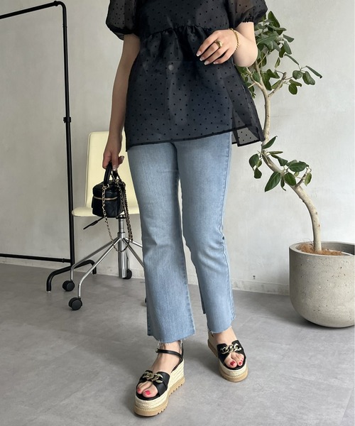 「prose verse」 デニムパンツ SMALL サックスブルー レディース_画像7
