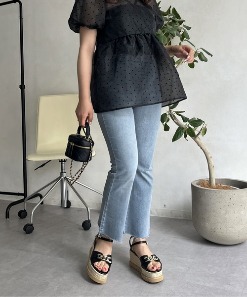 「prose verse」 デニムパンツ SMALL サックスブルー レディース_画像9