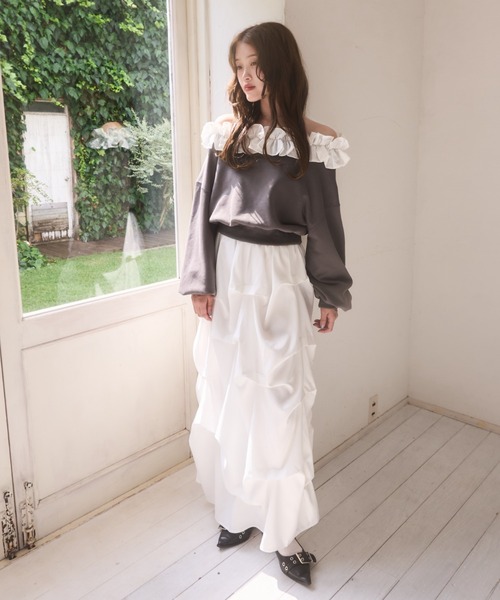 「mellowneon」 ロングスカート MEDIUM アイボリー レディース_画像5
