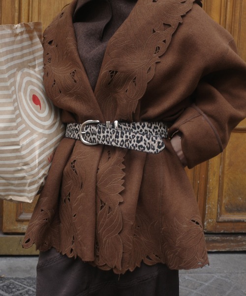 ノーカラーコート コート WOOL EMBROIDERY GOWN COAT レディースの画像