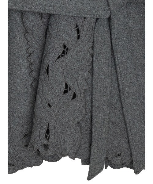 ノーカラーコート コート WOOL EMBROIDERY GOWN COAT レディースの画像