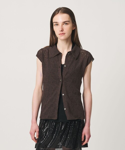 ATTISESSION レース フレンチスリーブ シャツ ATTISESSION（アティセッション） ブラウス シャツ 半袖 「ATTISESSION