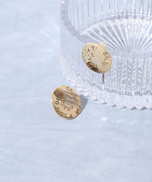 ピアス 「grace grace/グラスグラス」メッセージコインピアス レディースの画像