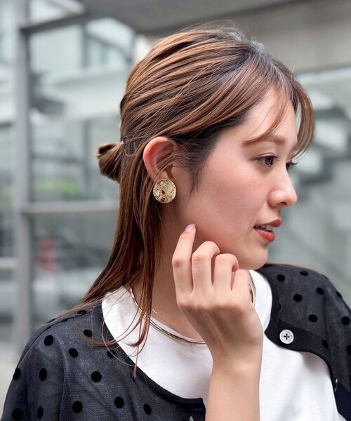 ピアス 「grace grace/グラスグラス」メッセージコインピアス レディースの画像