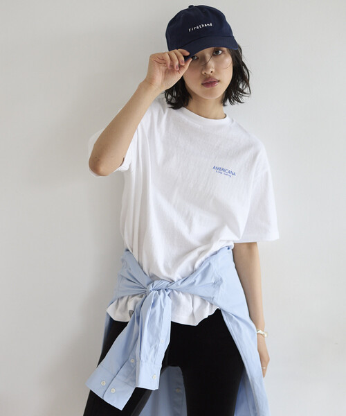 「AMERICANA」 半袖Tシャツ ONE SIZE チャコールグレー レディース_画像3