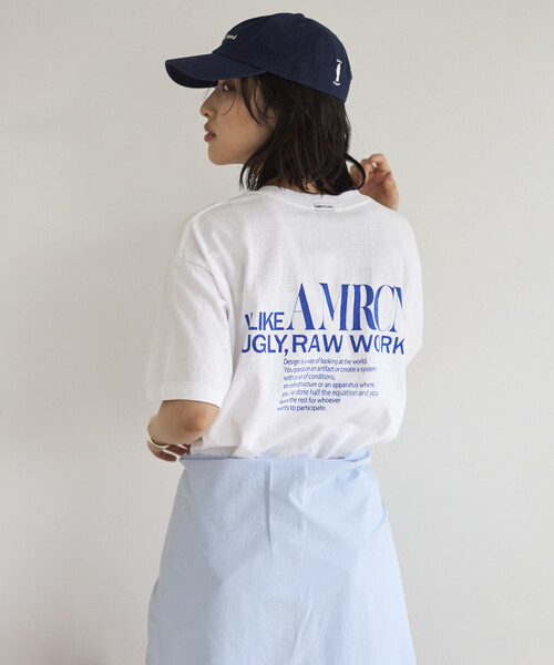 「AMERICANA」 半袖Tシャツ ONE SIZE チャコールグレー レディース_画像6