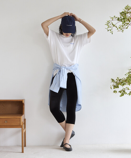 「AMERICANA」 半袖Tシャツ ONE SIZE チャコールグレー レディース_画像7