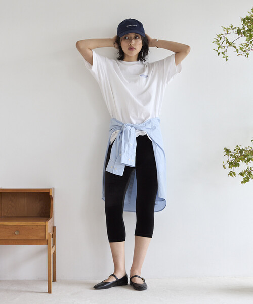 「AMERICANA」 半袖Tシャツ ONE SIZE チャコールグレー レディース_画像8