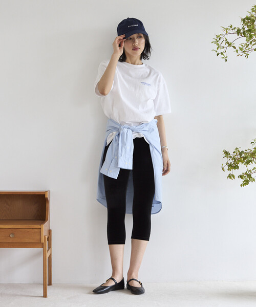 「AMERICANA」 半袖Tシャツ ONE SIZE チャコールグレー レディース_画像9