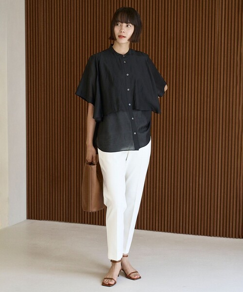 「UNFILO」 半袖ブラウス SMALL ブルー レディース_画像6