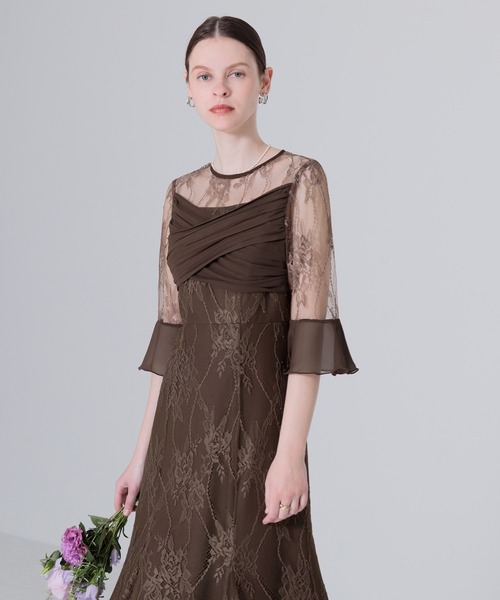 「Leja」 半袖ワンピース MEDIUM ブラウン レディース_画像2