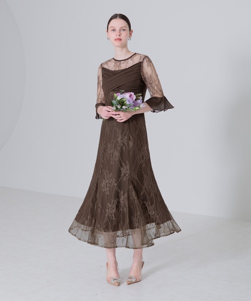 「Leja」 半袖ワンピース MEDIUM ブラウン レディース_画像3