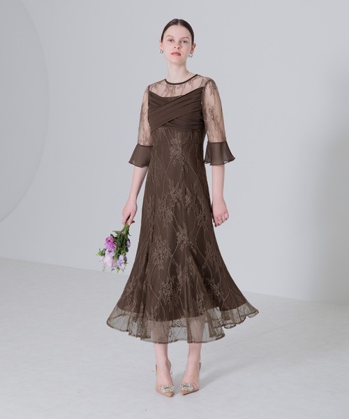 「Leja」 半袖ワンピース MEDIUM ブラウン レディース_画像4