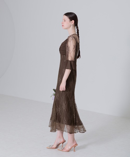 「Leja」 半袖ワンピース MEDIUM ブラウン レディース_画像5