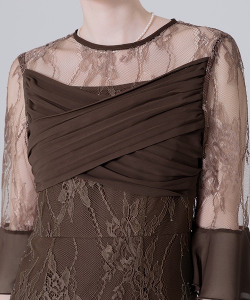 「Leja」 半袖ワンピース MEDIUM ブラウン レディース_画像6