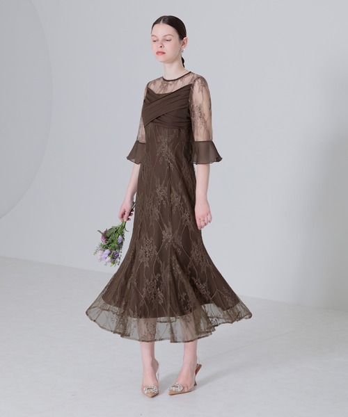「Leja」 半袖ワンピース MEDIUM ブラウン レディース_画像7