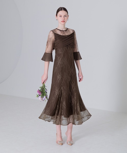 「Leja」 半袖ワンピース MEDIUM ブラウン レディース_画像8