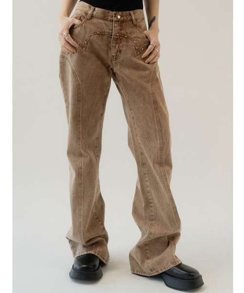「Knuth Marf」 ブーツカットデニムパンツ S ネイビー レディース_画像9
