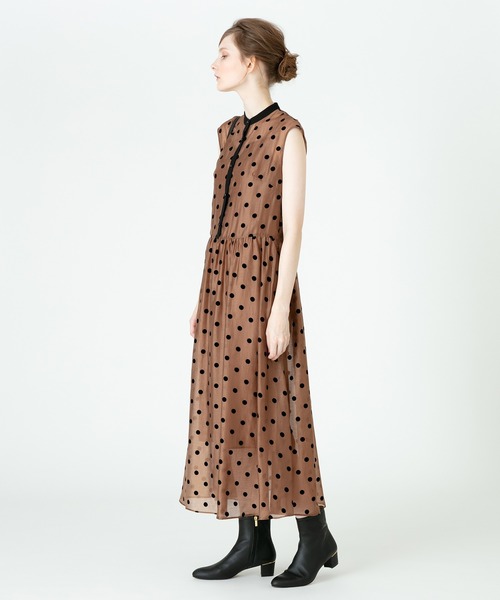 「LOULOU WILLOUGHBY」 ノースリーブワンピース 2 ブラック レディース_画像3