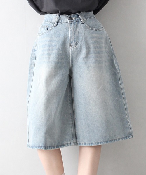 「SpRay」 デニムハーフパンツ MEDIUM ブルー レディース_画像8