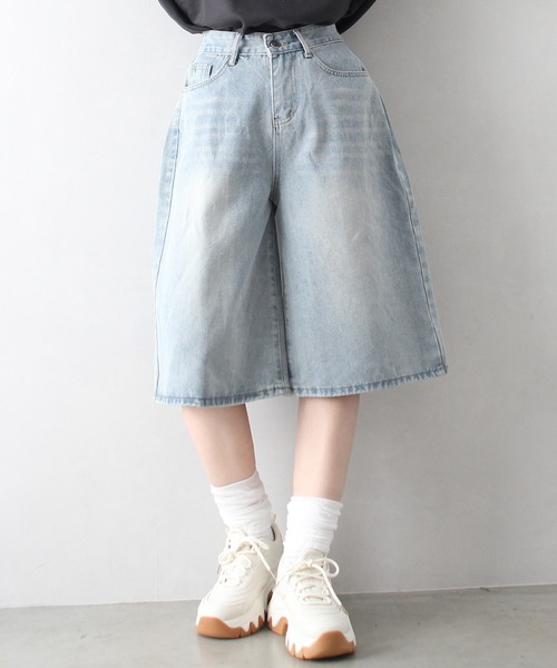 「SpRay」 デニムハーフパンツ MEDIUM ブルー レディース_画像9