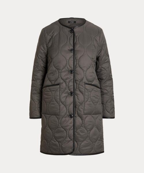 【美品】Ralph Lauren ダークグレー コート（38） LAUREN RALPH LAUREN（ローレン ラルフローレン） ノーカラーコート