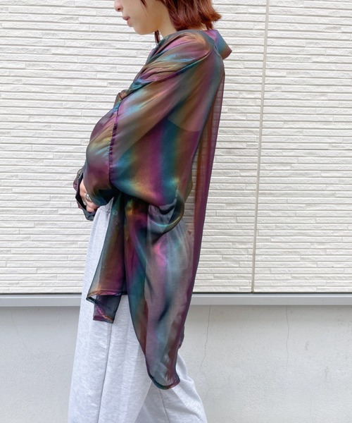 at12：03（アットイチニーゼロサン） ブラウス シャツ オーロラシアー