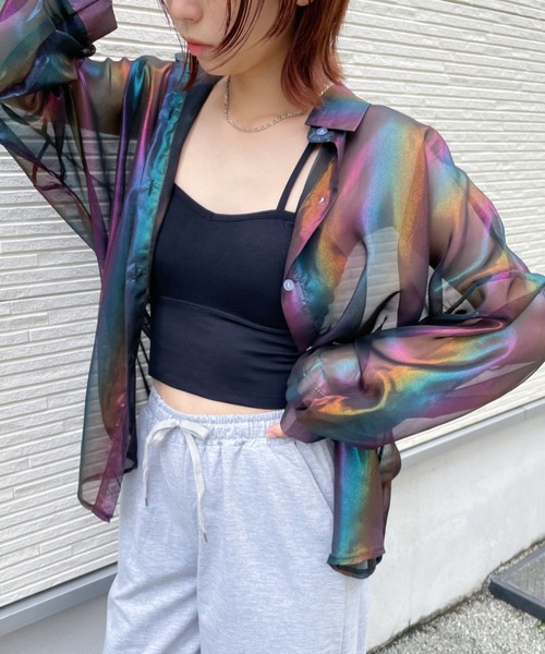 at12：03（アットイチニーゼロサン） ブラウス シャツ オーロラシアー